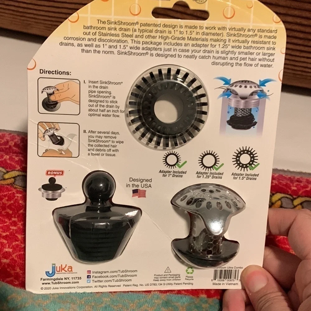 Bathroom Sink Drain Protector in Stainless Steel with StopShroom